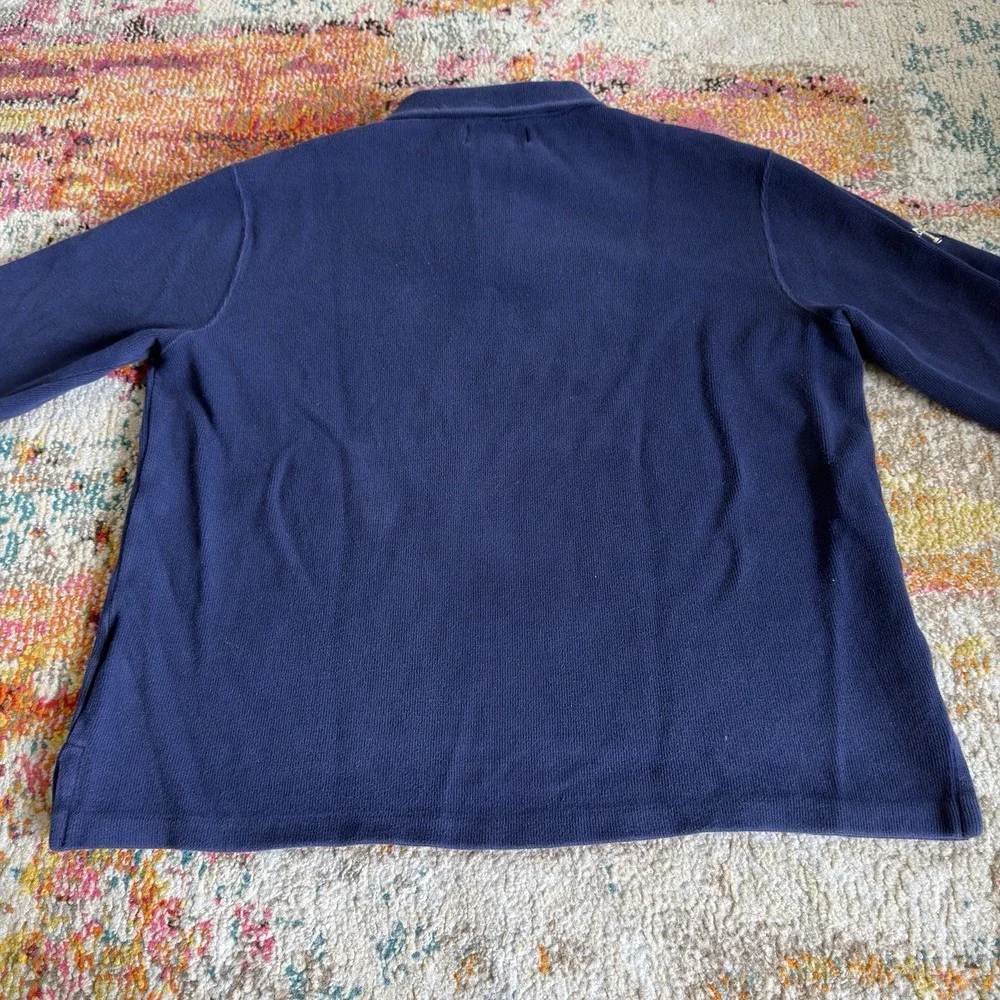 Vintage Polo Ralph Lauren Pitt Panthers 1/4 Zip Pullover Medium Navy Blue